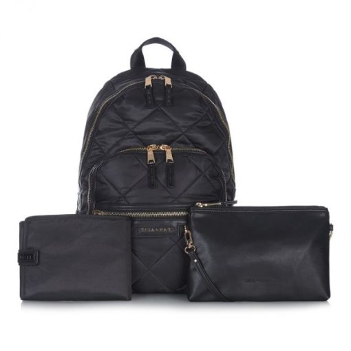 TIBA + MARL – ELWOOD BACKPACK QUILTED BLACK/GOLD