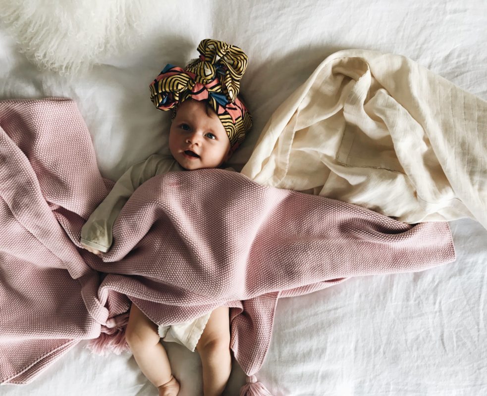 Noah & Bowie - ORGANIC COTTON MOSS BLANKET BOHO ROSE - So Beau Baby