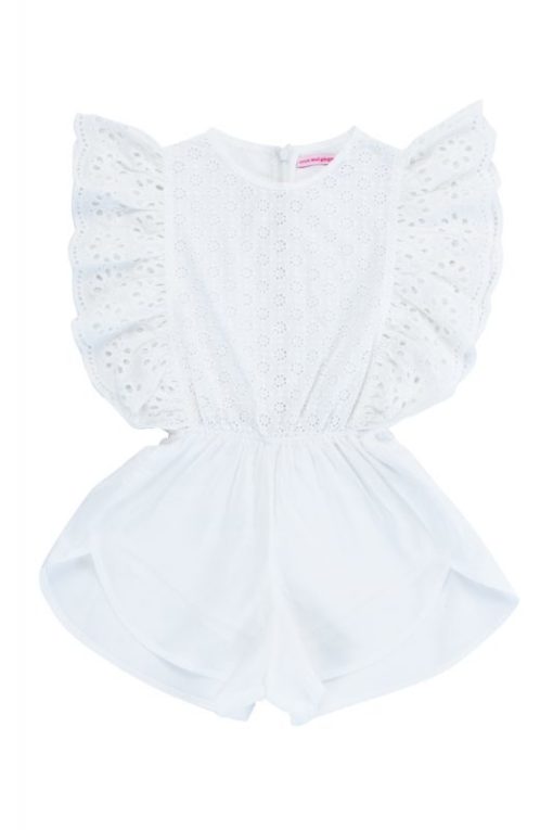 COCO AND GINGER – Delphine Playsuit White