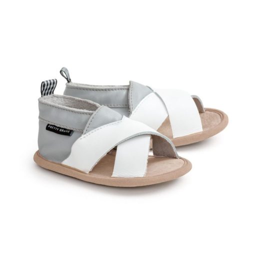 PRETTY BRAVE – CRISS CROSS SANDAL GREY & WHITE