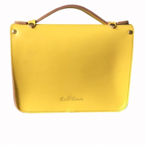 THICK AS THIEVES – SUNNY YELLOW 8.5″ LEATHER SATCHEL