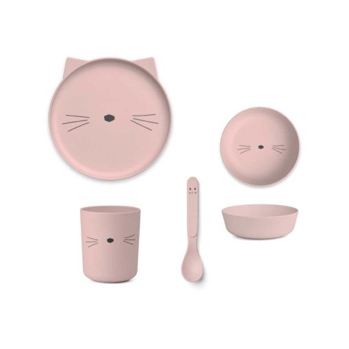 LIEWOOD – BAMBOO TABLEWARE BOX SET CAT ROSE