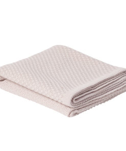 Heirloom Baby Merino Blanket – Basket Weave Dusky Pink