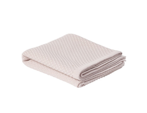 Heirloom Baby Merino Blanket – Basket Weave Dusky Pink