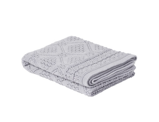 Heirloom Baby Merino Blanket – Geometric Cygnet Grey