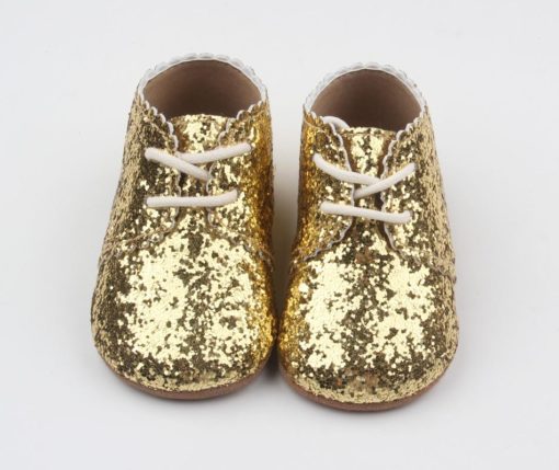 HUBBLE & DUKE – BABY BELLE OXFORDS GOLD GLITTER