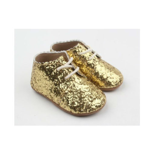 HUBBLE & DUKE – BABY BELLE OXFORDS GOLD GLITTER