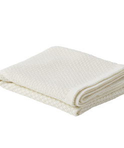 Heirloom Baby Merino Blanket – Basket Weave Bianco