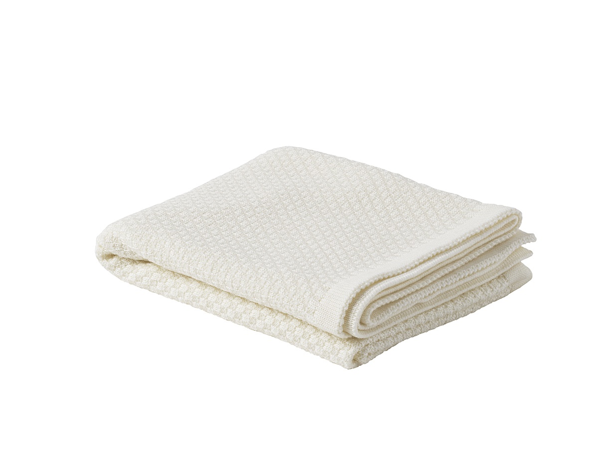 Heirloom Baby Merino Blanket – Basket Weave Bianco