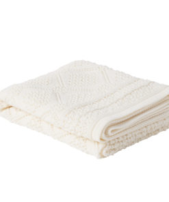 Heirloom Baby Merino Blanket – Geometric Bianco