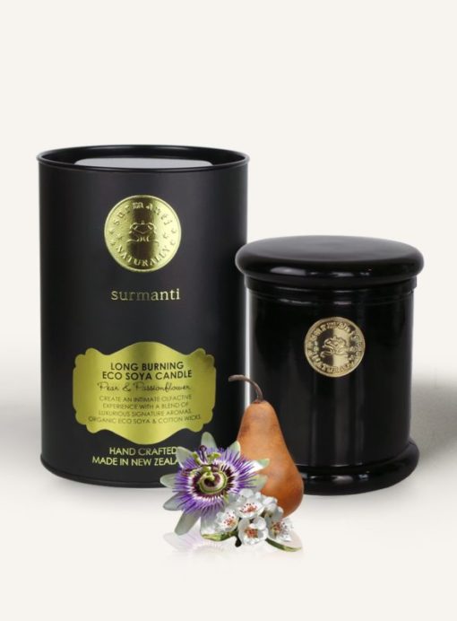 SURMANTI – Pear & Passion Flower Long Burning Ecosoya Candle