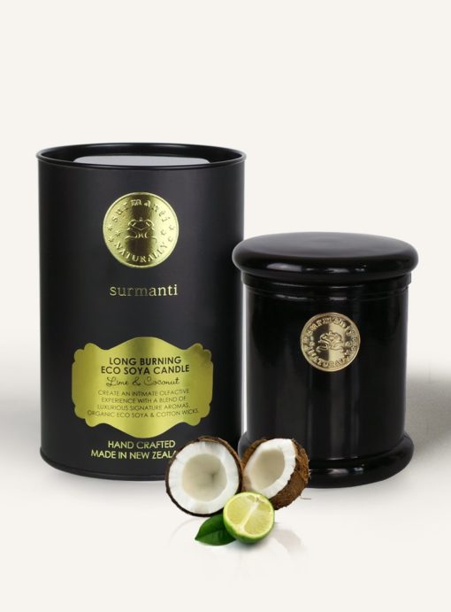 SURMANTI – Lime & Cocont Long Burning Ecosoya Candle