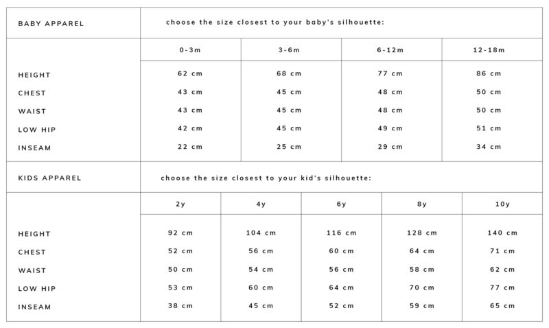 Tinycottons Size Guide