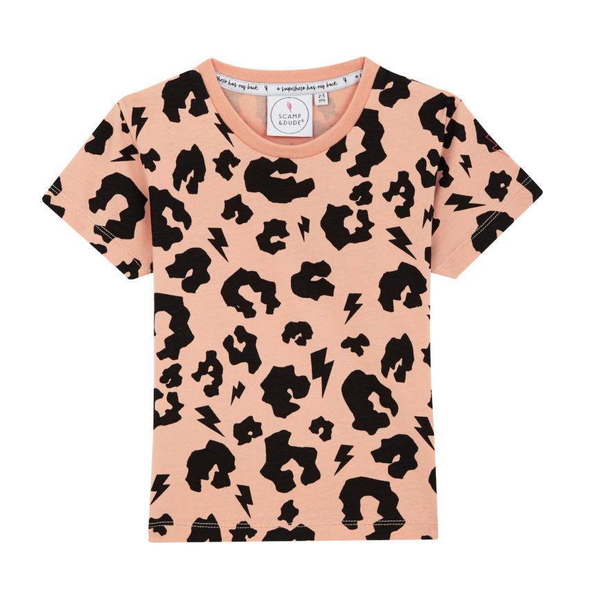Scamp & Dude – Super Cool T-Shirt Coral Leopard