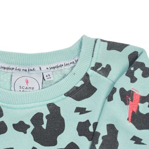 Scamp & Dude – Super Soft Sweatshirt Green Leopard