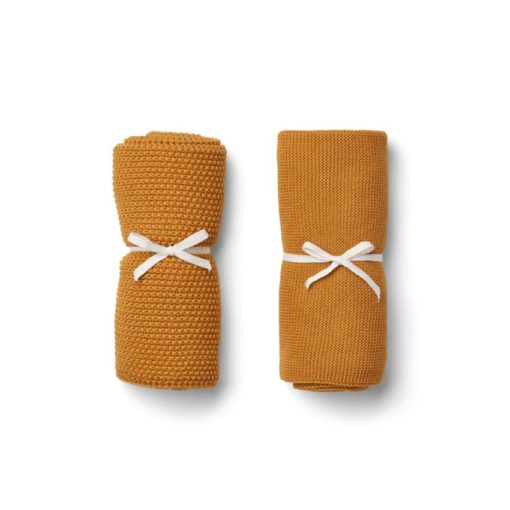 LIEWOOD – TENNA KNITTED TOWEL 2 PACK MUSTARD