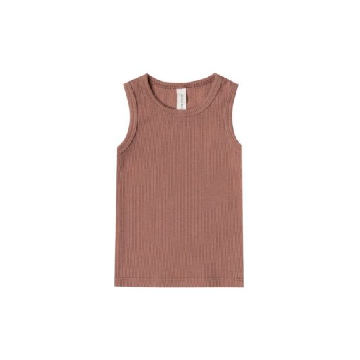QUINCY MAE – Ribbed Baby Tank Clay