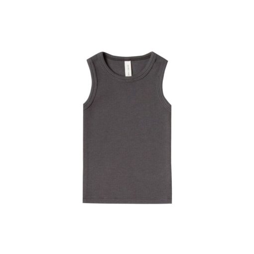 QUINCY MAE – Ribbed Baby Tank Coal