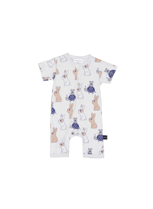 Huxbaby Tortoise and Hare Short Zip Romper