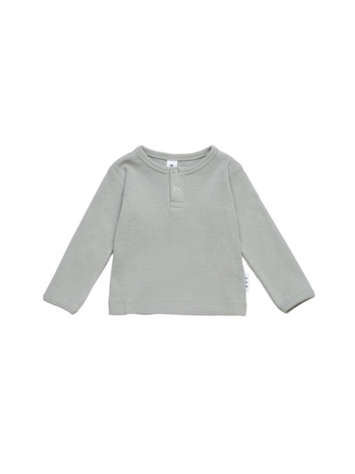 Huxbaby Rib Long Sleeved Henley Tee – Pistachio