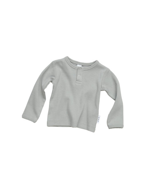 Huxbaby Rib Long Sleeved Henley Tee – Pistachio