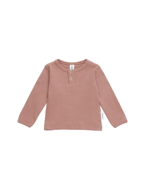 Huxbaby Rib Long Sleeved Henley Tee – Ginger