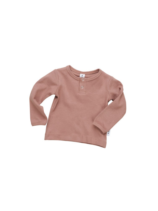 Huxbaby Rib Long Sleeved Henley Tee – Ginger