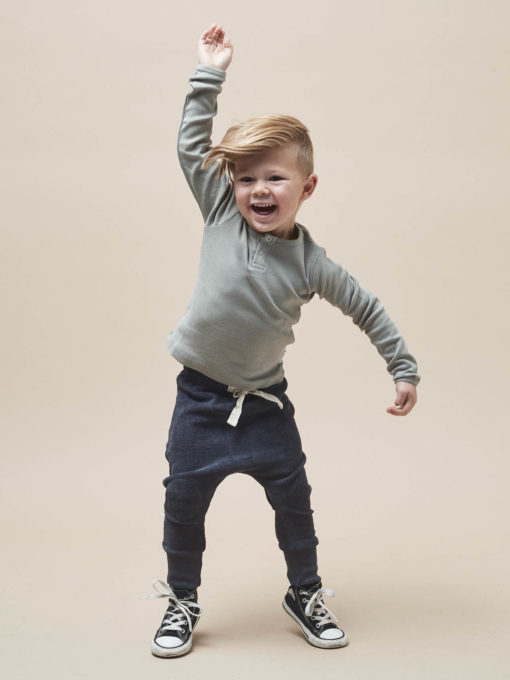 Huxbaby Rib Long Sleeved Henley Tee – Pistachio