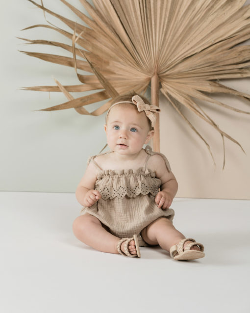 Rylee + Cru Ruffle Romper – Sand