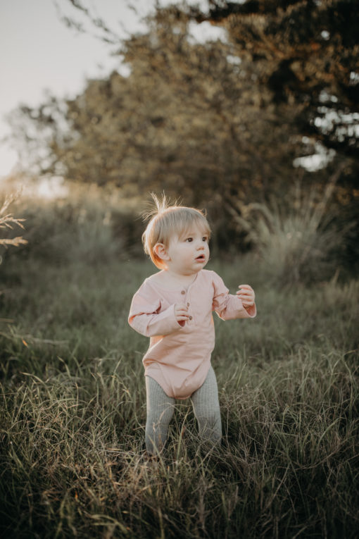 Ruffets and Co Baby Grow – Blush Pink