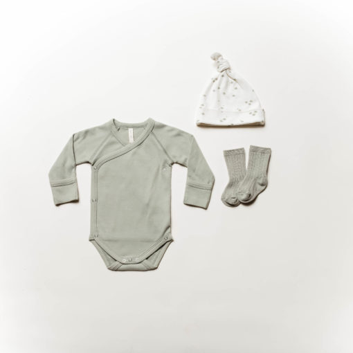 Quincy Mae Kimono Onesie – Sage