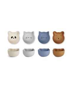 Liewood Rex Snack Bowl 4 Pack – Blue Mix