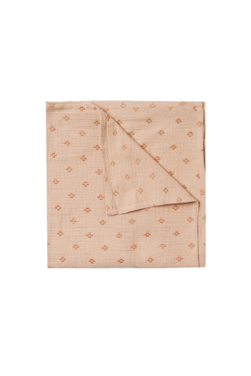 Rylee + Cru Swaddle – Cross Embroidered Blush