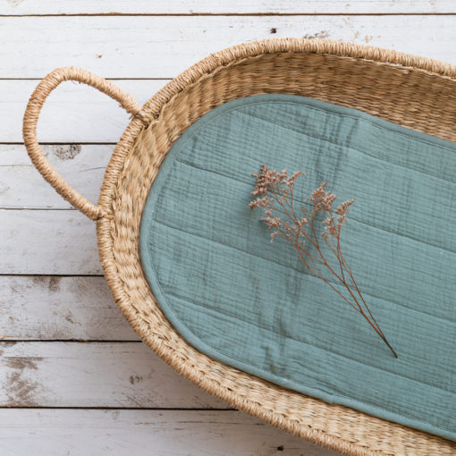 Olli Ella Luxe Organic Cotton Change Basket Liner – Sage