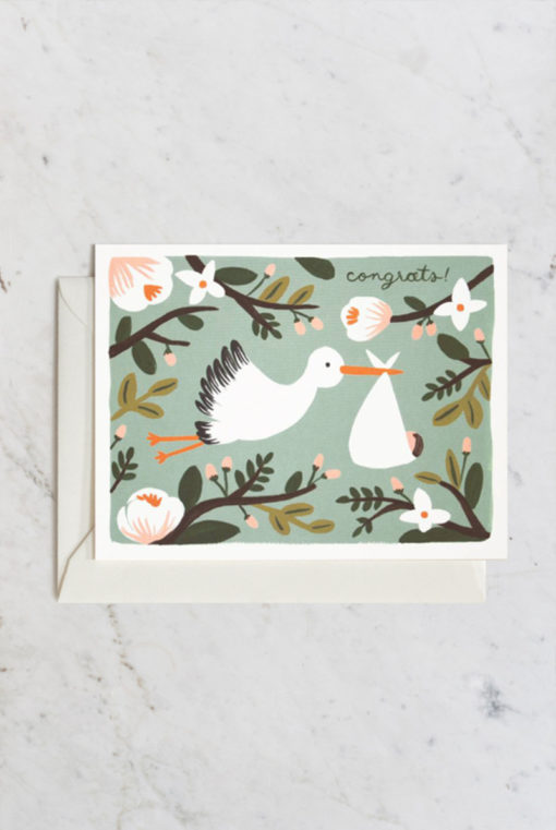 Rifle Paper Co Greeting Cards – Congratulations Stork