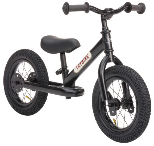 Trybike Steel 2-in-1 Balance Bike and Trike – Black Vintage Edition