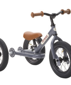 Trybike Steel 2-in-1 Balance Bike and Trike – Grey Vintage Edition
