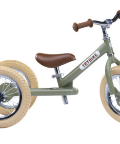 Trybike Steel 2-in-1 Balance Bike and Trike – Green Vintage Edition