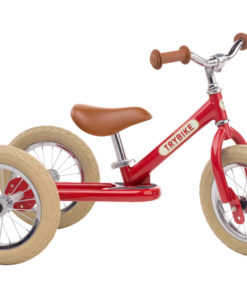 Trybike Steel 2-in-1 Balance Bike and Trike – Red Vintage Edition