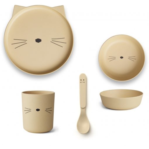 Liewood Bamboo Box Set – Cat Smoothie Yellow