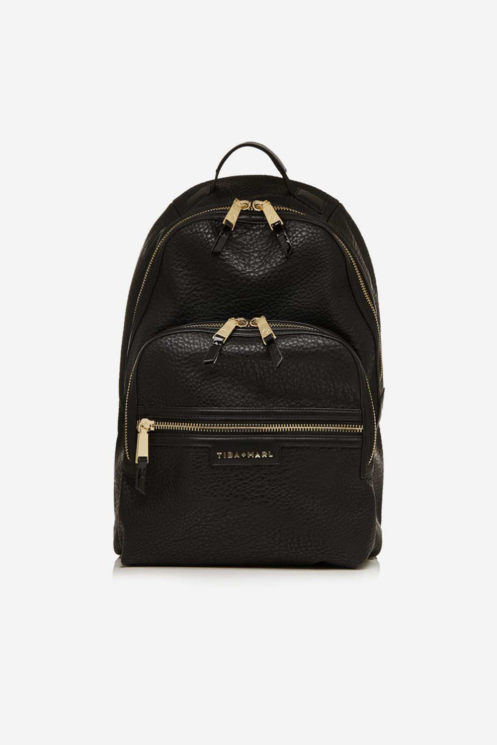 Tiba + Marl – Elwood Backpack Black / Gold *FAULT – POCKET STITCHING REPAIRED / SMALL MARK