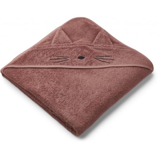 Liewood Augusta Hooded Towel – Cat Dark Rose