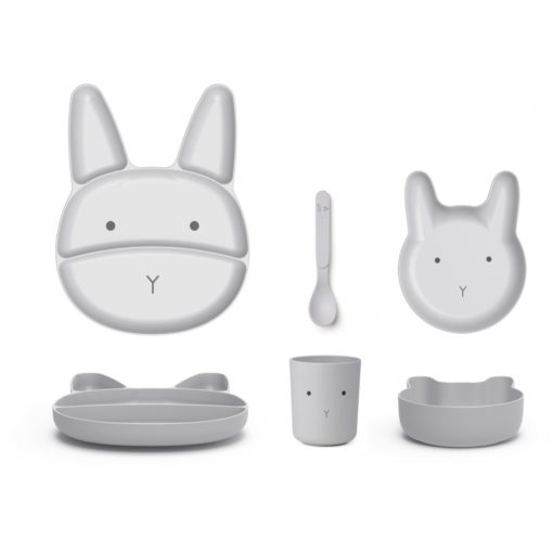 Liewood Jules Junior Bamboo Set – Rabbit Dumbo Grey