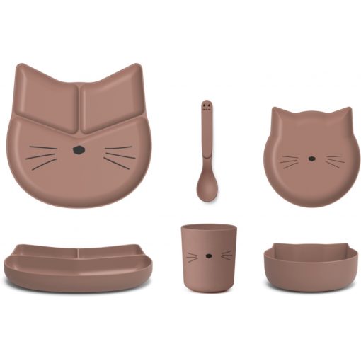 Liewood Jules Junior Bamboo Set – Cat Dark Rose