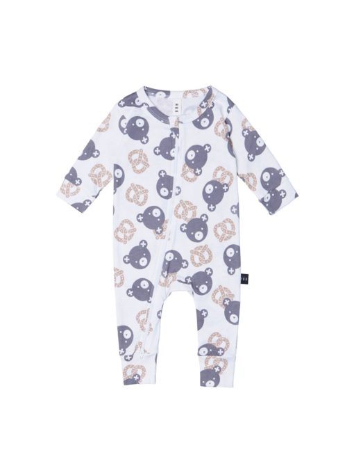 Huxbaby Pretzel Bear Zip Romper