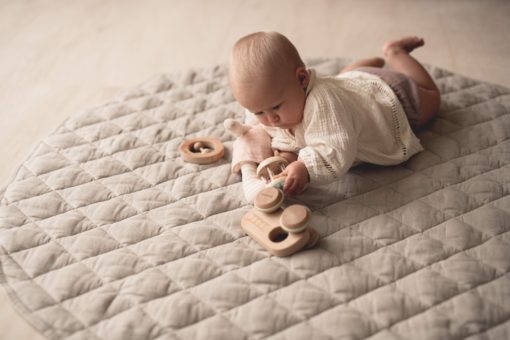 Warren Hill Linen Quilted Play Mat – Natural