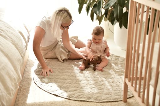 Warren Hill Linen Quilted Play Mat – Natural