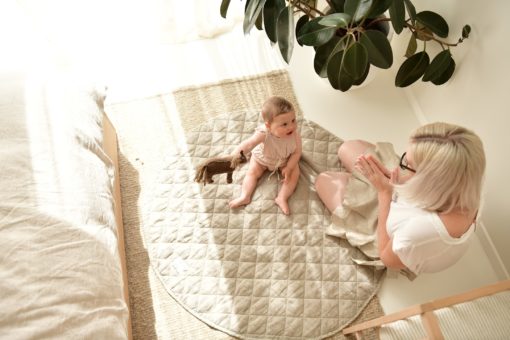 Warren Hill Linen Quilted Play Mat – Natural