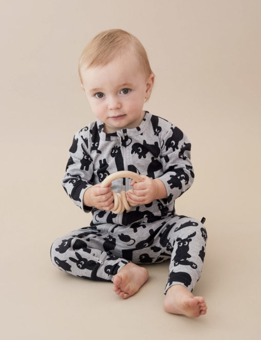 Huxbaby Shadow Animal Zip Romper