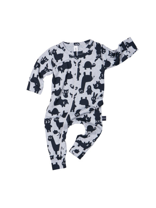 Huxbaby Shadow Animal Zip Romper